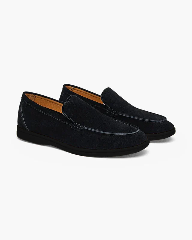 Premium Suede Loafers - Black Soles